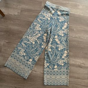 Zara shiny wide leg knit trousers